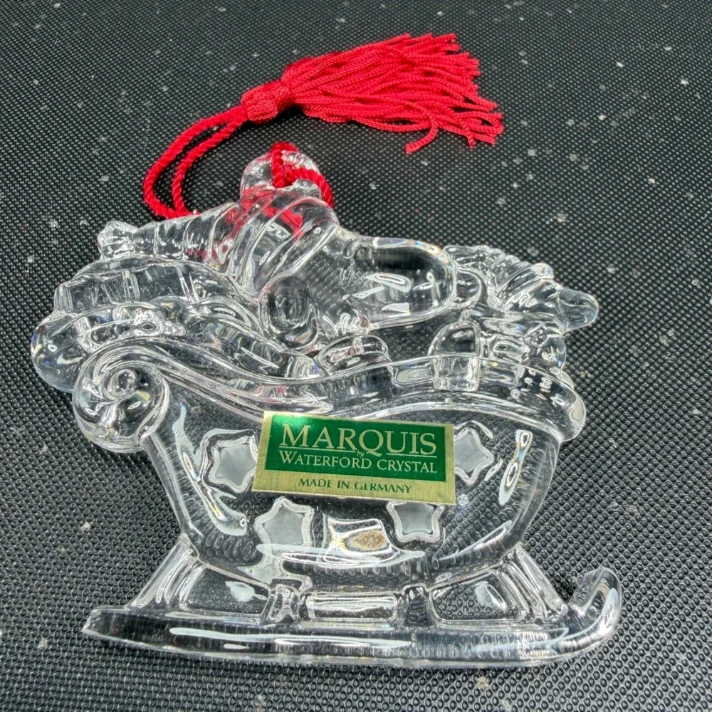 Marquis Waterford‎ Crystal Peanuts 50th Anniversary Snoopy Sleigh Ride Ornament